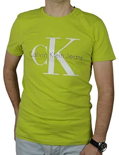Calvin Klein Green Cotton Round Neck T-Shirt For Men