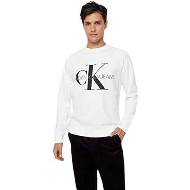 Calvin Klein Jeans Monogram Sweatshirt For Men Regular Fit White