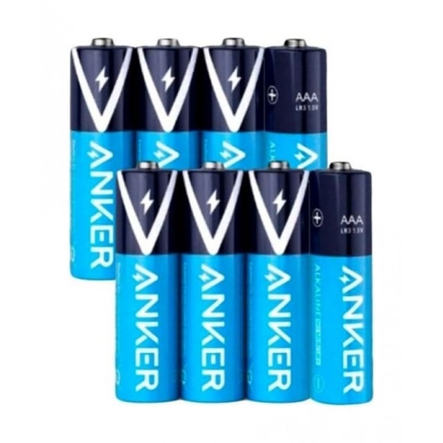 Anker AAA Alkaline Batteries 8-Pack Black Blue