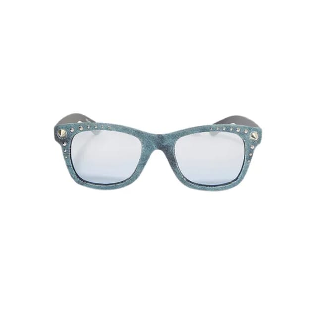 Italia Independent Women's Wayfarer Denim Blue With Stud Designed Acetate Frame 0090Rd.028.022