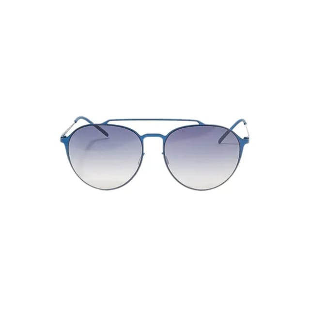 Italia Independent Unisex Aviator Sunglasses Thin Blue Metal Frame 0221.022