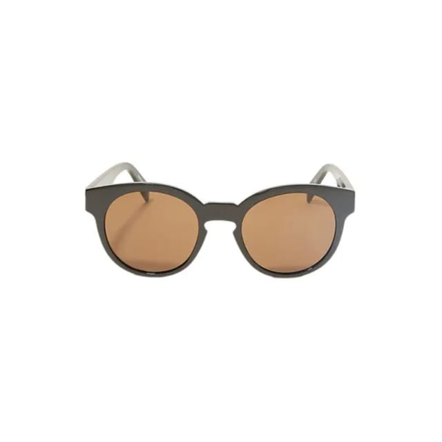 Italia Independent Unisex Round Shape Sunglasses Glossy Brown Acetate Frame 0909.009.Gls