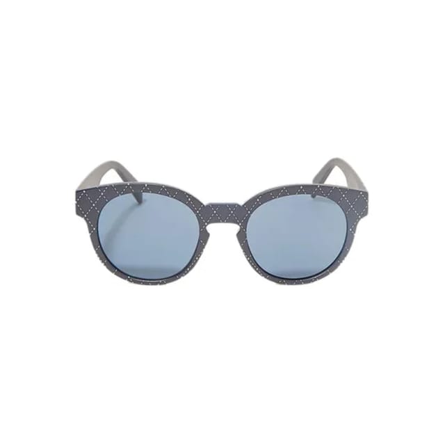 Italia Independent Unisex Round Shape Sunglasses Designed Blue Acetate Frame 0909T.Cam.022