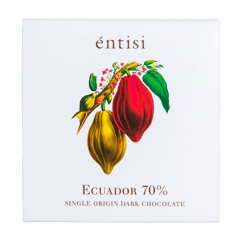 Entisi Single Origin Ecuador 70% Dark Chocolate Bar - 75 g (Pack of 2)