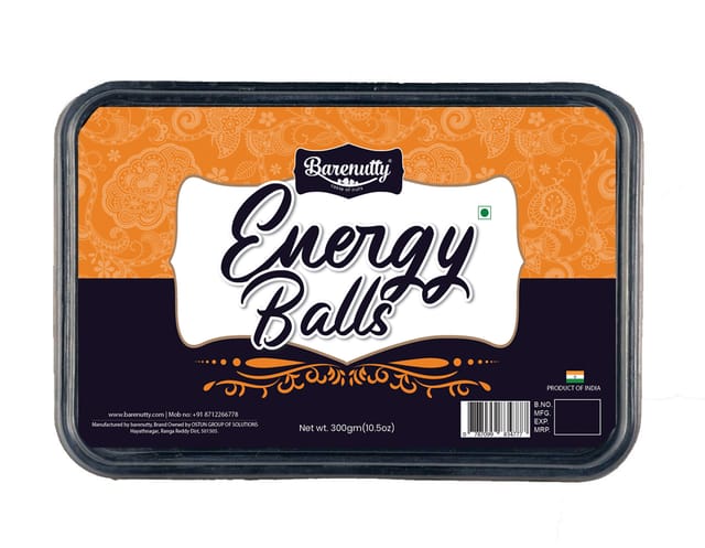 Barenutty - Energy Balls of Crunchy Peanuts, Coconuts and Dates - 300g