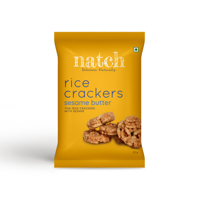 Natch Rice Crackers - Sesame Butter 25 g (Pack of 3)