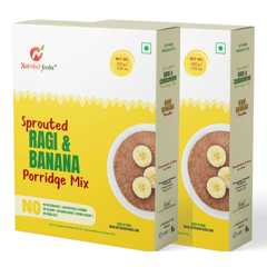 Nutribud Foods Sprouted Ragi and Banana Porridge Mix – Pack of 2 (200 gm * 2)