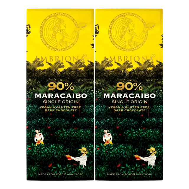 Ambriona - Maracaibo Single Origin 90% Dark Chocolate - Pack of 2 x 50g