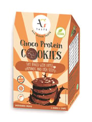 AG Taste Vegan & Gluten Free Protein Cookies- Chocolate Coffee Almond (150 g)-Pack of 6 individual wrapped cookies (25gx6). Sugar free, Low carb, Workout snack