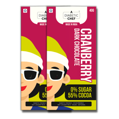 A Diabetic Chef - Cranberry Dark Chocolate (Diabetic Friendly) - Pack of 2 x 40g