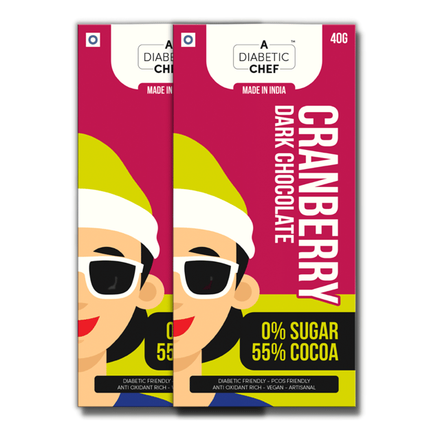 A Diabetic Chef - Cranberry Dark Chocolate (Diabetic Friendly) - Pack of 2 x 40g