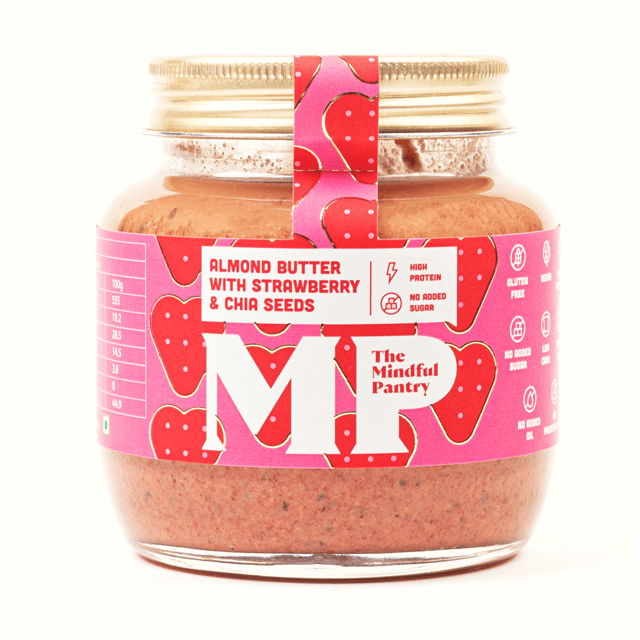 Almond Butter - Strawberry and Chia Seeds (100% Natural) - by The Mindful Pantry