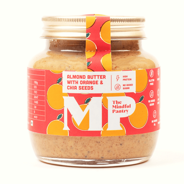 Almond Butter - Orange and Chia Seeds (100% Natural) - by The Mindful Pantry