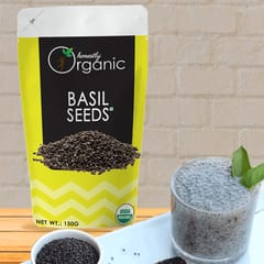Honeslty Organic Basil Seeds/ Sabja/ Tukmaria Seeds (USDA Organic Certified, 100% Pure & Natural) - 150g