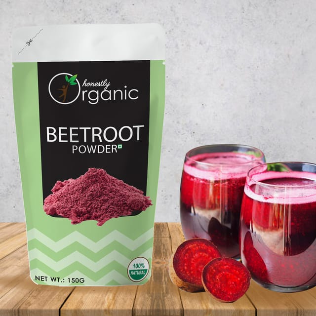 Honeslty Organic Dehydrated Beetroot Powder (100% Pure & Natural, Farm Fresh) - 150g