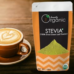 Honeslty Organic Stevia Leaf Powder/ Natural Sugar Replacement/ Dried Green Leaf Powder (0 Calories, 0 Carbs, USDA Organic Certified, 100% Pure & Natural) - 150g