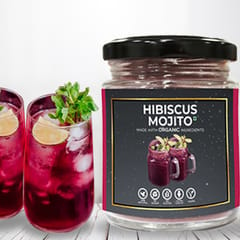 D-Alive Hibiscus Mojito Instant Drink Premix, Sugar-Free, Organic, Ultra-Low GI, Vegan, Diabetes and Keto-Friendly, No Emulsifier Antioxidant and Tasty, Packed in Glass Jars, 90 g
