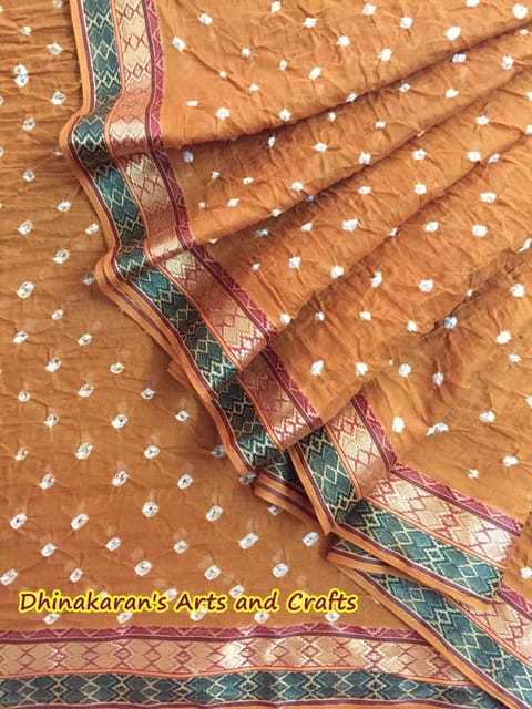 Single Color Bandhani Saree-(1)