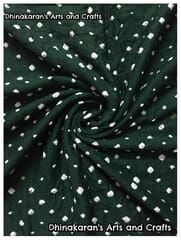 DARK GREEN Bandhani Fabric
