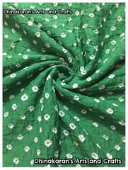 DARK PARROT GREEN Bandhani Fabric