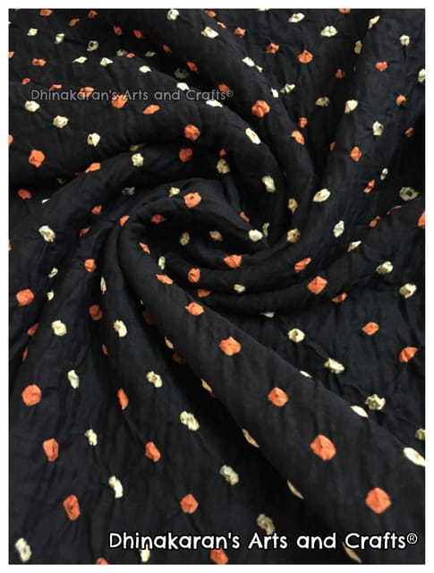 GALAXY BLACK Bandhani Fabric