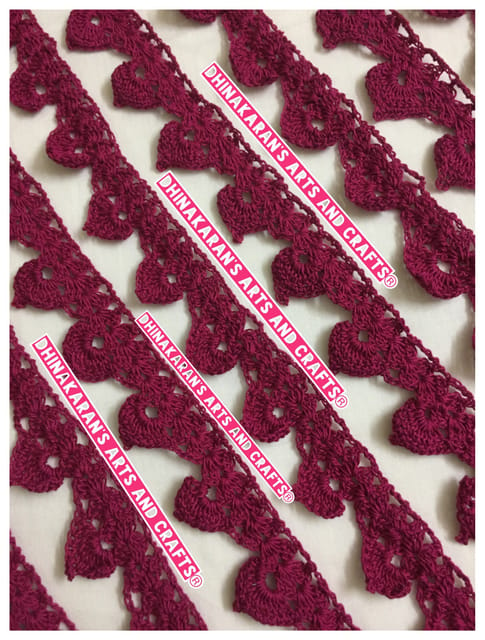 Dark Pink Crochet Lace