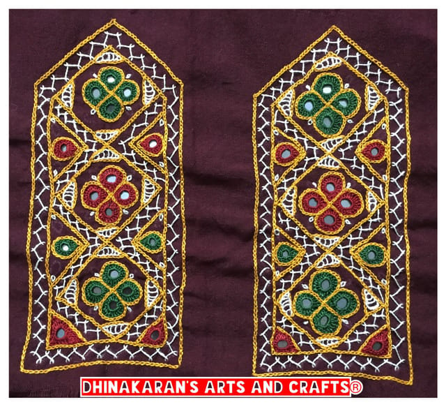 Ethnic Blossoms Kutchwork Sleeves Patch