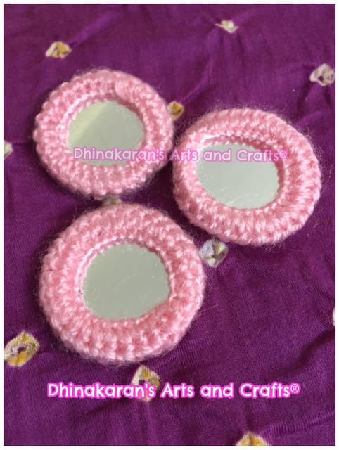 BABY PINK Kutchwork Mirror Buttons