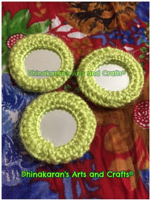LIME GREEN Kutchwork Mirror Buttons