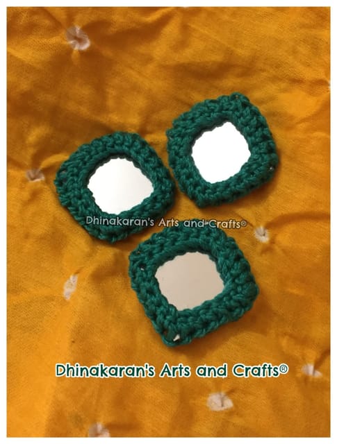 TURQUOISE Kutchwork Mirror Buttons