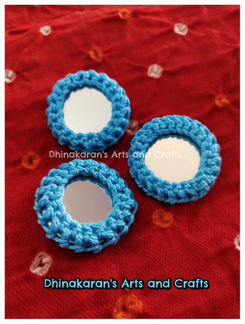 SKY BLUE Kutchwork Mirror Buttons