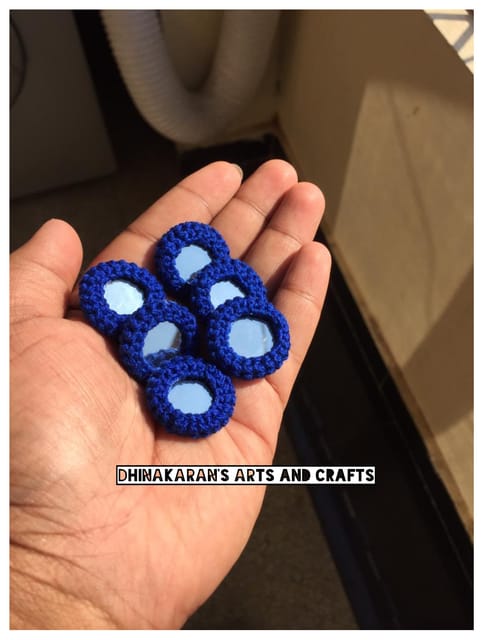DARK BLUE Mini Kutchwork Mirror Buttons