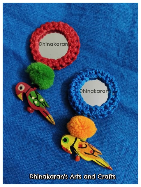 Banno Kutchwork Mirror Tassels/Buttons-(2)