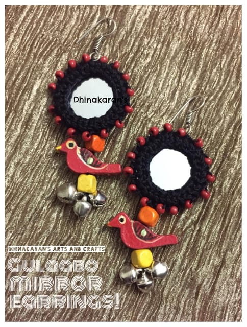 Gulaabo Mirror Earrings-(1)