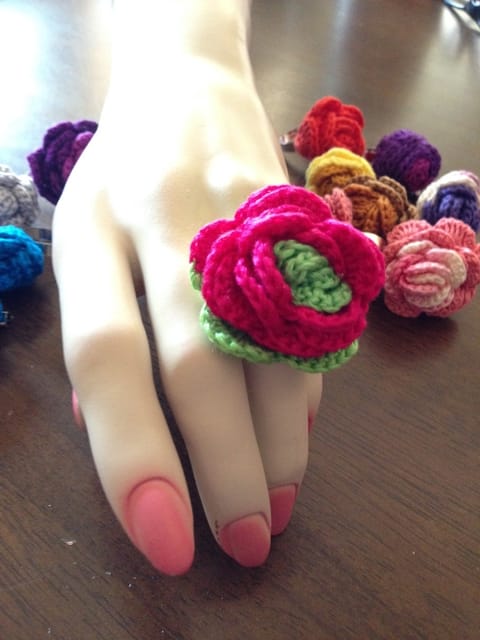 Majestic Rose Crochet Finger Ring