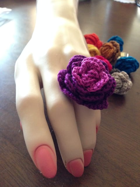 Peppy Purple Crochet Finger Ring