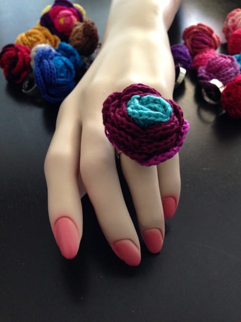 Mongolia Blossom Crochet Finger Ring