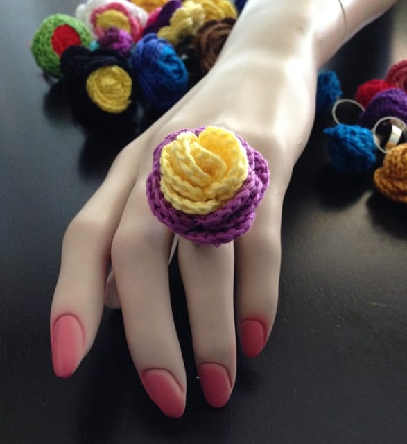Butterscotch Crochet Finger Ring