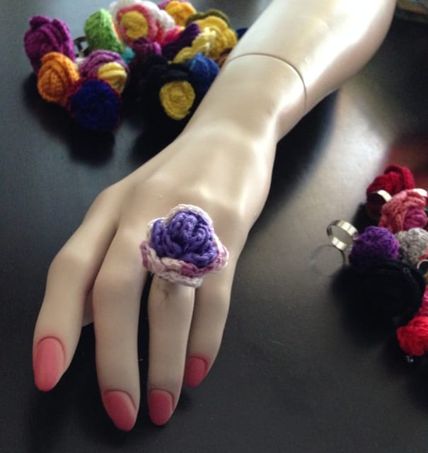 Lavender Hues Crochet Finger Ring