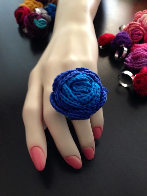 Blueberry Crochet Finger Ring