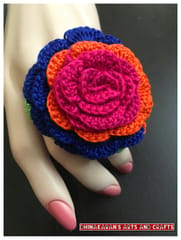 Tropical Rose Crochet Finger Ring