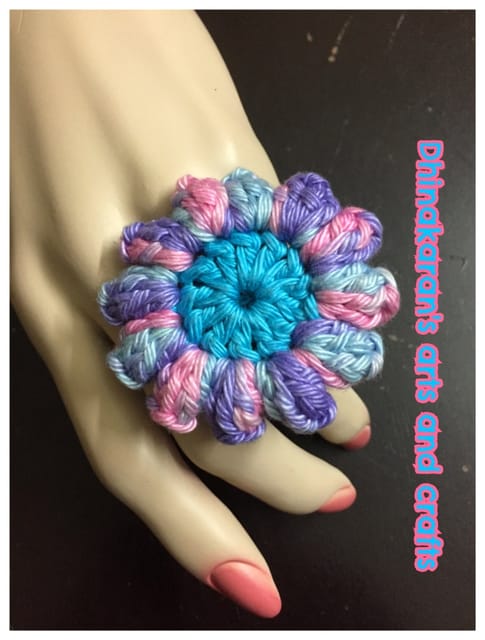 Magical Daisy Crochet Finger Ring