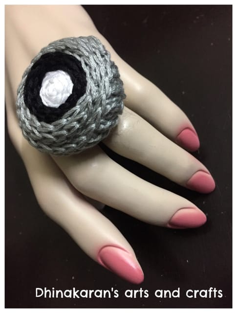 Polka Crochet Finger Ring-(5)