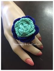 Turquoise Crochet Finger Ring
