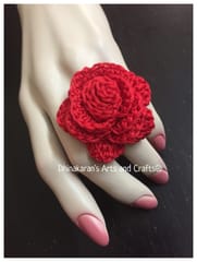 Lovely Red Crochet Finger Ring