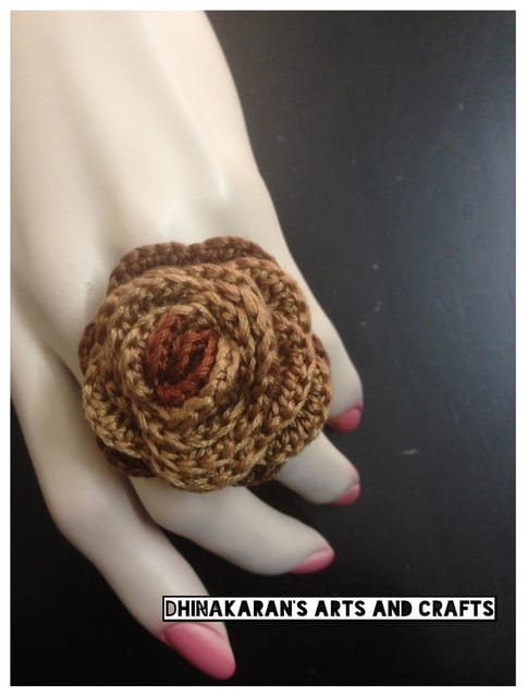 Cappucino Crochet Finger Ring