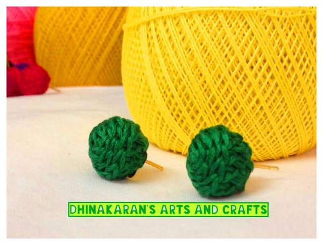 Dark Green Crochet Studs