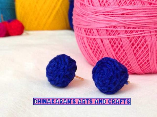 Dark Blue Crochet Studs