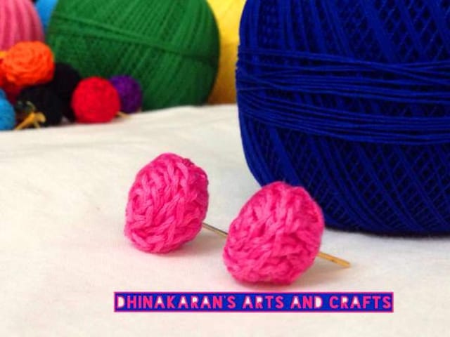 Pink Crochet Studs