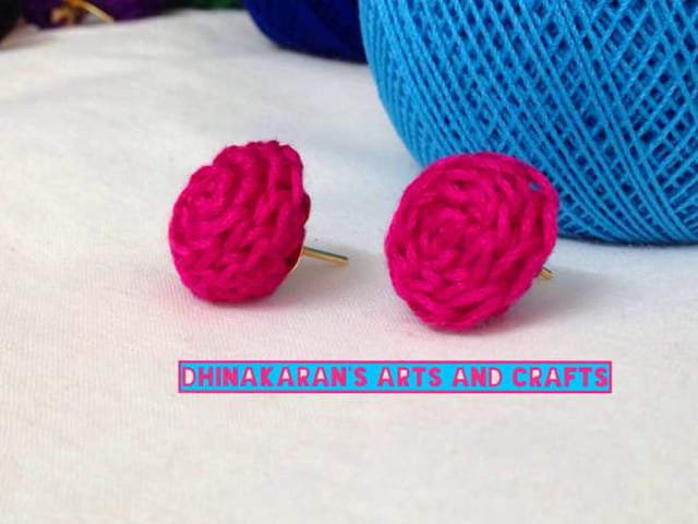 Nawabi Pink Crochet Studs